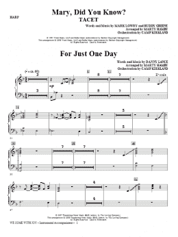 page one of We Come With Joy Orchestration - Harp (Choir Instrumental Pak)