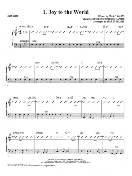 page one of We Come With Joy Orchestration - Rhythm (Choir Instrumental Pak)