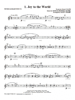 page one of We Come With Joy Orchestration - Bb Tenor Sax/Bar. TC (Trb 1,2) (Choir Instrumental Pak)
