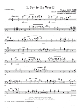 page one of We Come With Joy Orchestration - Trombone 1 & 2 (Choir Instrumental Pak)