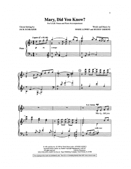 page one of Mary, Did You Know? (arr. Jack Schrader) (SAB Choir)