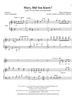 page one of Mary, Did You Know? (arr. Jack Schrader) (3-Part Mixed Choir)