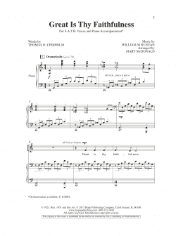 page one of Great Is Thy Faithfulness (SATB Choir)