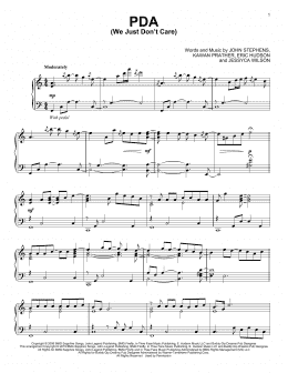 page one of PDA (We Just Don't Care) (Piano Solo)