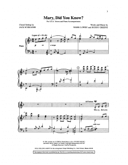 page one of Mary, Did You Know? (arr. Jack Schrader) (SSA Choir)