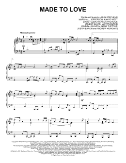 page one of Made To Love (Piano Solo)