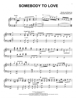 page one of Somebody To Love (Piano Solo)