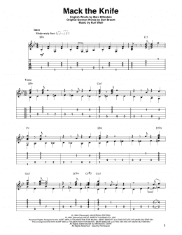 page one of Mack The Knife (arr. Bill LaFleur) (Solo Guitar)