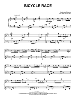 page one of Bicycle Race (Piano Solo)