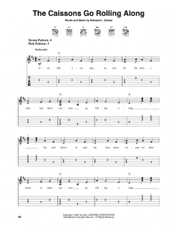 page one of The Caissons Go Rolling Along (Easy Guitar Tab)