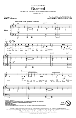 page one of Granted (arr. Roger Emerson) (2-Part Choir)