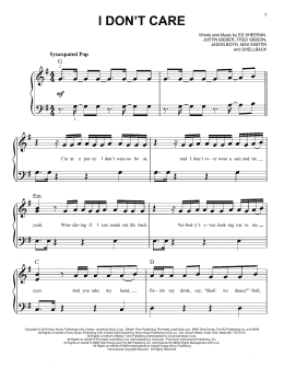 page one of I Don't Care (Easy Piano)