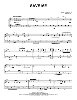 page one of Save Me (Piano Solo)