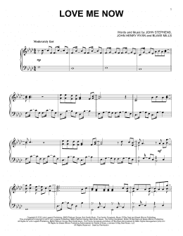 page one of Love Me Now (Piano Solo)