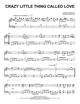 page one of Crazy Little Thing Called Love (Piano Solo)