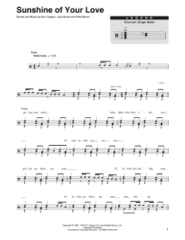 page one of Sunshine Of Your Love (Drums Transcription)