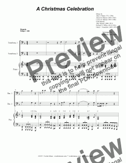 page one of A Christmas Celebration (Trombone Duet)