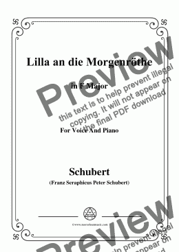page one of Schubert-Lilla an die Morgenröte,in F Major,for Voice&Piano