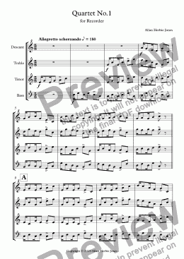 page one of Quartet No. 1 Allegretto