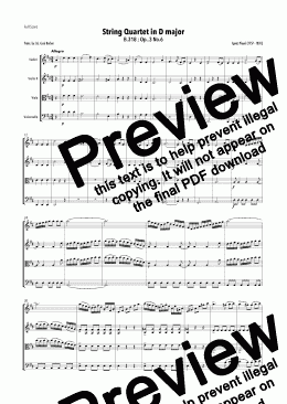 page one of Pleyel - String Quartet in D major