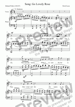 page one of Song: Go Lovely Rose