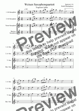 page one of Weisen für Saxophonquartett