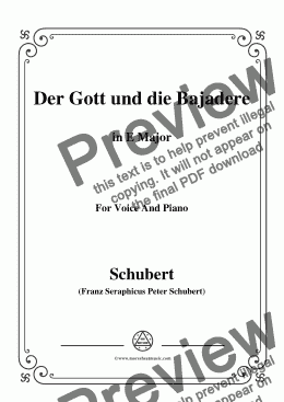 page one of Schubert-Der Gott und die Bajadere,in E Major,for Voice&Piano