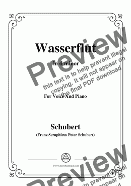 page one of Schubert-Wasserflut,from 'Winterreise',Op.89 No.6,in d minor,for Voice&Piano
