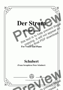page one of Schubert-Der Strom,in b flat minor,for Voice&Piano