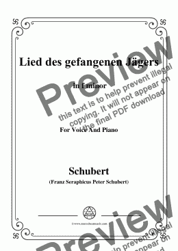 page one of Schubert-Lied des gefangenen Jäger,Op.52 No.7,in f minor,for Voice&Piano