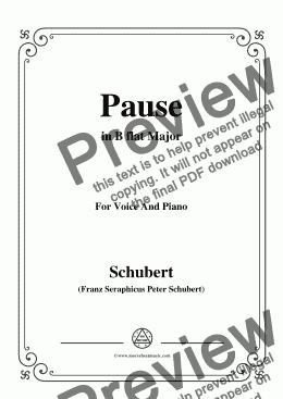 page one of Schubert-Pause,Op.25 No.12,in B flat Major,for Voice&Piano