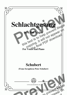 page one of Schubert-Schlachtgesang,in A flat Major,for Voice&Piano