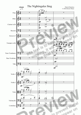 page one of The Nightingales Sing for Orchestra