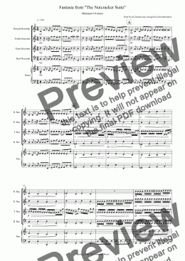 page one of Miniature Overture (Fantasia from Nutcracker) for Recorder Quartet