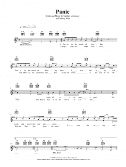 page one of Panic (Lead Sheet / Fake Book)