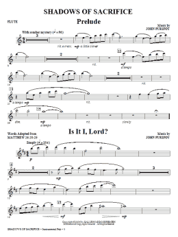 page one of Shadows of Sacrifice - Flute (Choir Instrumental Pak)