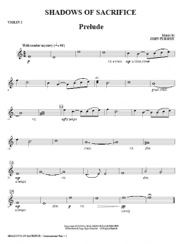 page one of Shadows of Sacrifice - Violin 2 (Choir Instrumental Pak)