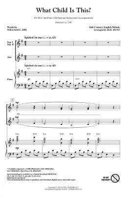 page one of What Child Is This? (SSA Choir)