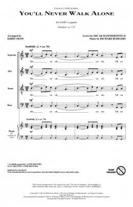 page one of You'll Never Walk Alone (arr. Kirby Shaw) (SATB Choir)