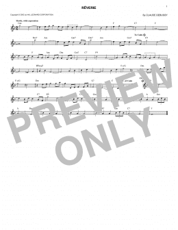 page one of Reverie (Lead Sheet / Fake Book)