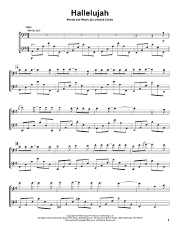 page one of Hallelujah (Cello Duet)