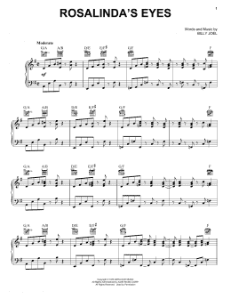 page one of Rosalinda's Eyes (Piano, Vocal & Guitar Chords (Right-Hand Melody))