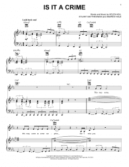 page one of Is It A Crime (Piano, Vocal & Guitar Chords (Right-Hand Melody))