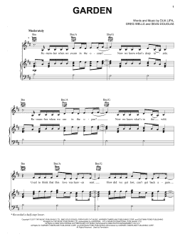 page one of Garden (Piano, Vocal & Guitar Chords (Right-Hand Melody))
