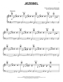 page one of Jezebel (Piano, Vocal & Guitar Chords (Right-Hand Melody))