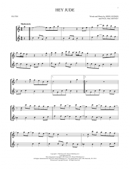 page one of Hey Jude (Flute Duet)
