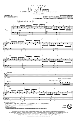 page one of Hall Of Fame (feat. Will.I.Am) (arr. Roger Emerson) (SATB Choir)