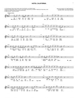 page one of Hotel California (Lead Sheet / Fake Book)