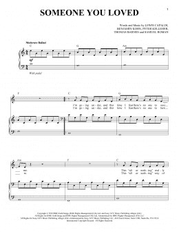 page one of Someone You Loved (Piano & Vocal)
