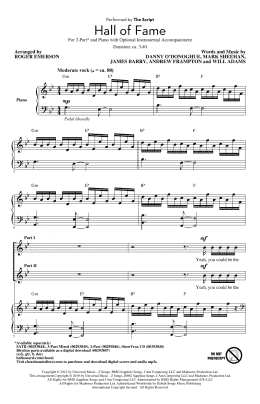 page one of Hall Of Fame (feat. Will.I.Am) (arr. Roger Emerson) (2-Part Choir)